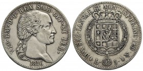 Vittorio Emanuele I (1802-1821) - 5 Lire - 1816 - AG RR Pag. 10; Mont. 24 - bel BB