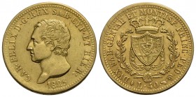 Carlo Felice (1821-1831) - 40 Lire - 1825 T - AU R Pag. 42; Mont. 23 - BB+