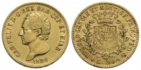 Carlo Felice (1821-1831) - 20 Lire - 1826 T - AU Pag. 52; Mont. 37 - BB+