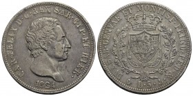 Carlo Felice (1821-1831) - 5 Lire - 1824 G - AG RRR Pag. 66; Mont. 58 - bel BB