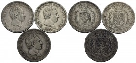 Carlo Felice (1821-1831) - 2 Lire - 1830 G e T (P), 31 T - AG Lotto di tre monete - med. BB