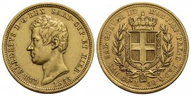 Carlo Alberto (1831-1849) - 50 Lire - 1833 T - AU RR Pag. 162; Mont. 28 Colpetti ripresi - BB-SPL