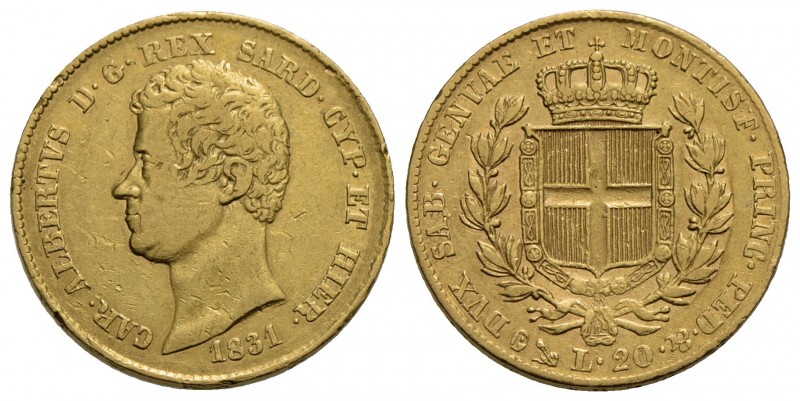 Carlo Alberto (1831-1849) - 20 Lire - 1831 G - AU R Pag. 173; Mont. 41 - qBB/BB+