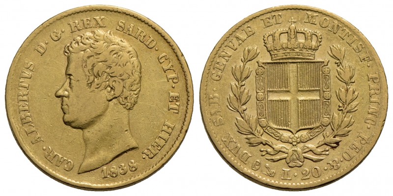 Carlo Alberto (1831-1849) - 20 Lire - 1838 G - AU Pag. 186; Mont. 58 - BB