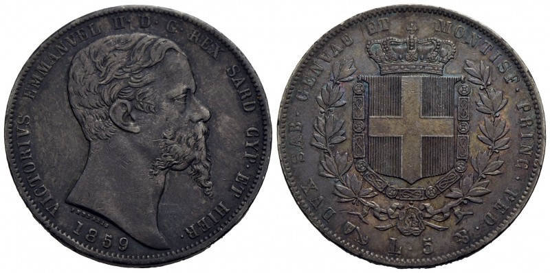 Vittorio Emanuele II (1849-1861) - 5 Lire - 1859 G - AG R Pag. 387; Mont. 59 - B...