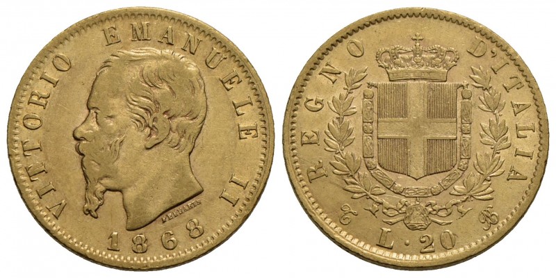 Vittorio Emanuele II Re d'Italia (1861-1878) - 20 Lire - 1868 T - AU Pag. 462; M...