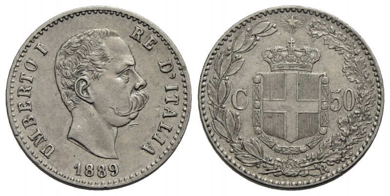 Umberto I (1878-1900) - 50 Centesimi - 1889 - AG R Pag. 608; Mont. 55 - BB-SPL