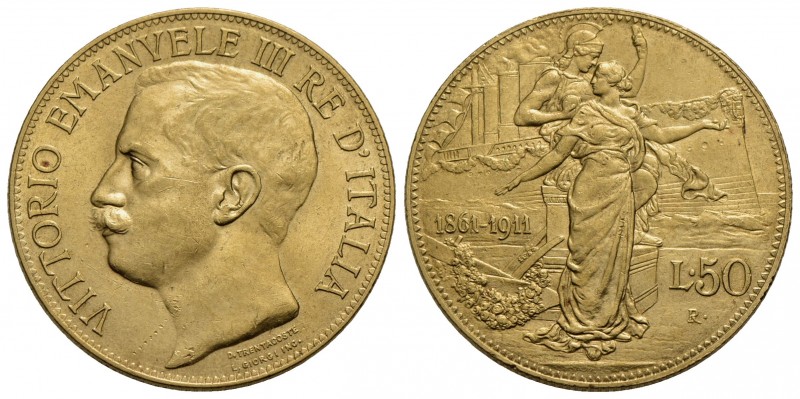 Vittorio Emanuele III (1900-1943) - 50 Lire - 1911 Cinquantenario - AU R Pag. 65...