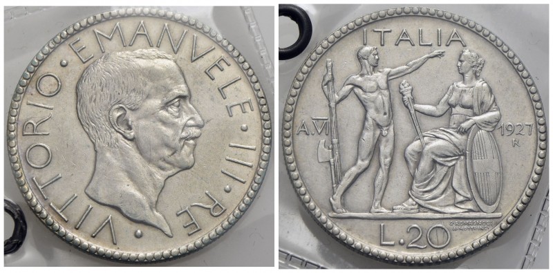 Vittorio Emanuele III (1900-1943) - 20 Lire - 1927 A VI Littore - AG Pag. 672; M...