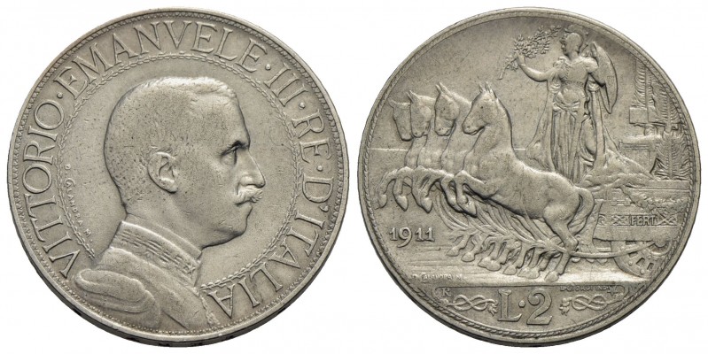 Vittorio Emanuele III (1900-1943) - 2 Lire - 1911 Quadriga veloce - AG RR Pag. 7...