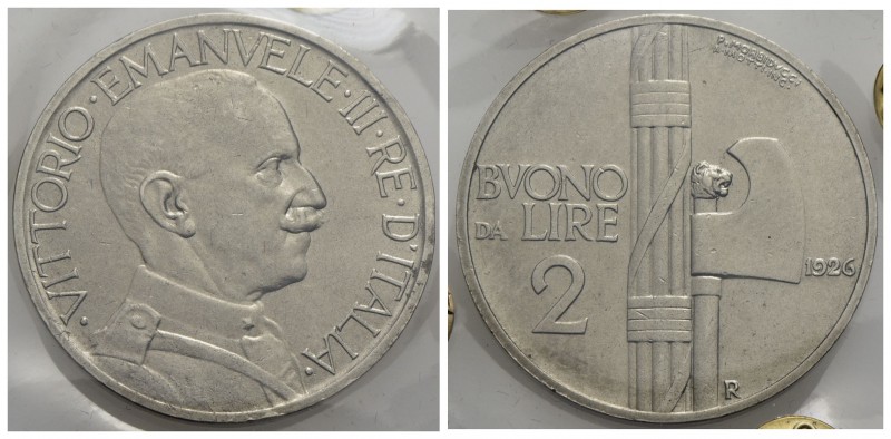 Vittorio Emanuele III (1900-1943) - 2 Lire - 1926 Fascio - NI R Pag. 744; Mont. ...