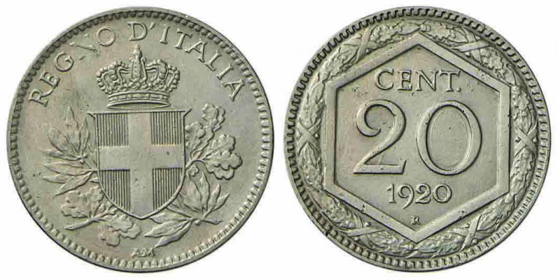 Vittorio Emanuele III (1900-1943) - 20 Centesimi Esagono - 1920 - NI R Pag. 852;...