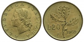 Repubblica Italiana (emissioni in lire) (1946-2001) - 20 Lire - 1968 - Ramo di quercia - BT R Mont. 11 - qFDC/FDC