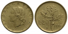Repubblica Italiana (emissioni in lire) (1946-2001) - 20 Lire - 1976 - BT NC Bprdo Largo - FDC