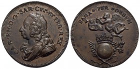SAVOIA - Carlo Emanuele III (1730-1773) - Medaglia - Per i suoi successi militari - Busto a s. - R/ La Fama in volo a s. con tromba e vessillo sardo O...