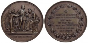 SAVOIA - Vittorio Emanuele II Re d'Italia (1861-1878) - Medaglia 1871 - Roma Capitale - Il Re tra un angelo che gli presenta la corona e l'Italia in g...