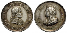 PAPALI - Pio IX (1846-1866) - Medaglia - Busto a d. - R/ La Madonna Opus: N.C. Ø: 26 mm. - (AG g. 9,42) Appiccagnolo rimosso - qSPL
