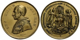 PAPALI - Leone XIII (1878-1903) - Medaglia - 1887 - 15° Anniversario di Sacerdozio - Busto a s. - R/ Allegoria Ø: 45 mm. - (AE dorato g. 46) - SPL