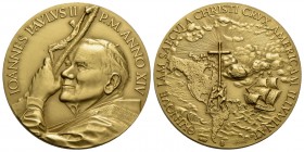 PAPALI - Giovanni Paolo II (1978-2001 monetazione in lire) - Medaglia - A. XIV - Busto del pontefice col pastorale - R/ Croce sul continente americano...
