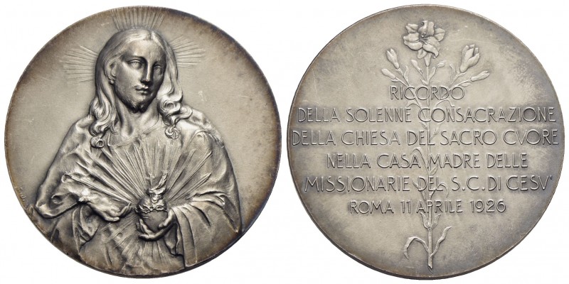 RELIGIOSE - Medaglia - 1922 - Consacrazione Chiesa del Sacro Cuore - Busto di Ge...