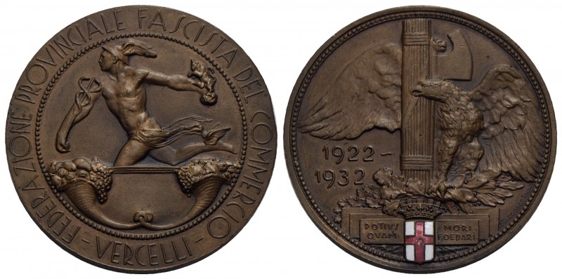 FASCISTE - Medaglia - 1922 - 1932 Federazione Provinciale Fascista del Commercio...