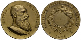 BELGIO - Leopoldo II (1865-1909) - Medaglia - 1901 - Esposizione Internazionale di Ostenda - Busto a d. - R/ Scritta Opus: Fisch Ø: 63 mm. - (AE dorat...