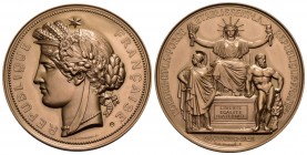 FRANCIA - Seconda Repubblica (1848-1852) - Medaglia - 1848 - Proclamazione della Repubblica - Testa a s. - R/ Francia in trono Opus: Oudine Ø: 72 mm. ...