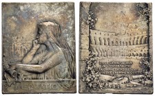 FRANCIA - Terza Repubblica (1870-1940) - Placchetta - 1902 - Meditazione - Donna velata - R/ Veduta interna dell'anfiteatro Flavio Opus: Duprè - (AG g...