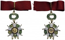 FRANCIA - Terza Repubblica (1870-1940) - Croce - 1870 - Ordine della Legion D'onore Ø: 41 mm. - AG dorato Smalti bianco, verde e blù - Nastrino rosso ...