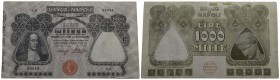 NAPOLI - Biglietti al portatore - 1.000 Lire - 07/12/1909 - RRRR Gav. 201 Miraglia/Brocchetti Riparazioni, forellini e strappo verticale riparato - BB