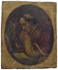Pittura raffigurante Pio IX (?) in preghiera (mm. 80 x 95) - Interessante - Buono