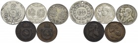 Estere - BRASILE- Lotto di 5 monete di cui tre in Ag. - MB÷qSPL