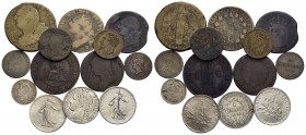 Estere - FRANCIA - Lotto di 12 monete di cui 5 in Ag. e un gettone - Lotto di 13 pezzi - MB÷SPL+