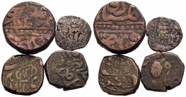 Estere - INDIA - Lotto di 4 monete (gr. 20,66, 3,12, 5,84 e 7,08) - Interessante - Varie