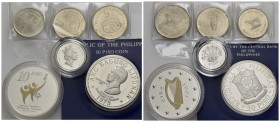 Estere - Lotto di 6 monete di cui 3 in Ag. in scatole originali - FDC