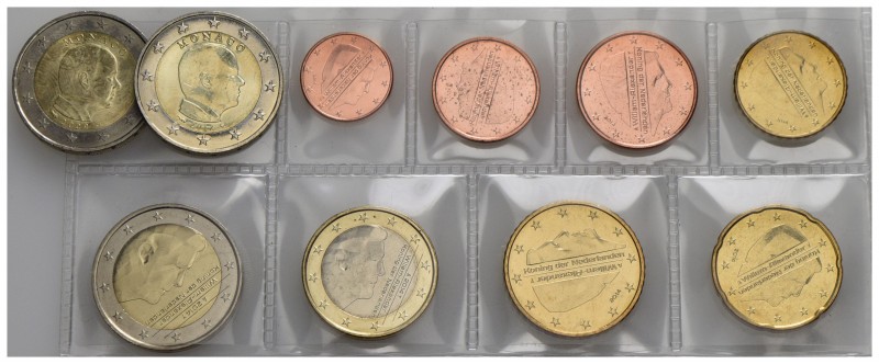 Estere - MONACO - 2 Euro (2) assieme a serie Olanda - Lotto di 10 monete in euro...