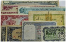 Cartamoneta-Estera - Lotto 10 banconote Colonie inglesi prima metà '900 - - MB÷SPL