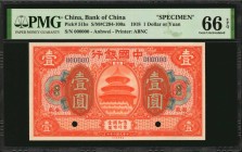 CHINA--REPUBLIC

(t) CHINA--REPUBLIC. Lot of (3) Bank of China. 1, 5 & 10 Dollars, 1918. P-51bs, 52bs & 53bs. Specimens. PMG Choice Uncirculated 64 ...