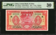 CHINA--REPUBLIC

(t) CHINA--REPUBLIC. Central Bank of China. 1 Yuan, 1934. P-205Ac. PMG Very Fine 30.

(S/M#C300-60). Printed by W&S. Peiping. Ove...