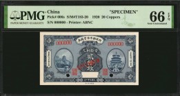 CHINA--REPUBLIC

(t) CHINA--REPUBLIC. Market Stabilization Currency Bureau. 20 Coppers, 1920. P-606s. Specimen. PMG Gem Uncirculated 66 EPQ.

(S/M...
