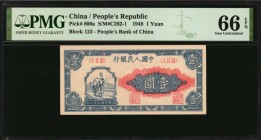 CHINA--PEOPLE'S REPUBLIC

CHINA--PEOPLE'S REPUBLIC. People's Bank of China. 1 Yuan, 1948. P-800a. PMG Gem Uncirculated 66 EPQ.

(S/M#C282-1). Bloc...