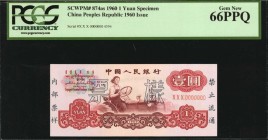 CHINA--PEOPLE'S REPUBLIC

CHINA--PEOPLE'S REPUBLIC. People's Bank of China. 1 Yuan, 1960. P-874as. Specimen. PCGS Currency Gem New 66 PPQ.

Woman ...