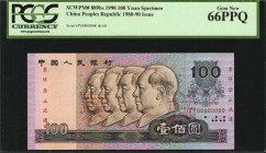CHINA--PEOPLE'S REPUBLIC

CHINA--PEOPLE'S REPUBLIC. People's Bank of China. 100 Yuan, 1990. P-889bs. Specimen. PCGS Currency Gem New 66 PPQ.

A mo...