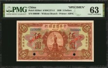 CHINA--FOREIGN BANKS

(t) CHINA--FOREIGN BANKS. Chinese-American Bank of Commerce. 5 Dollars, 1920. P-S236s4. Specimen. PMG Choice Uncirculated 63....