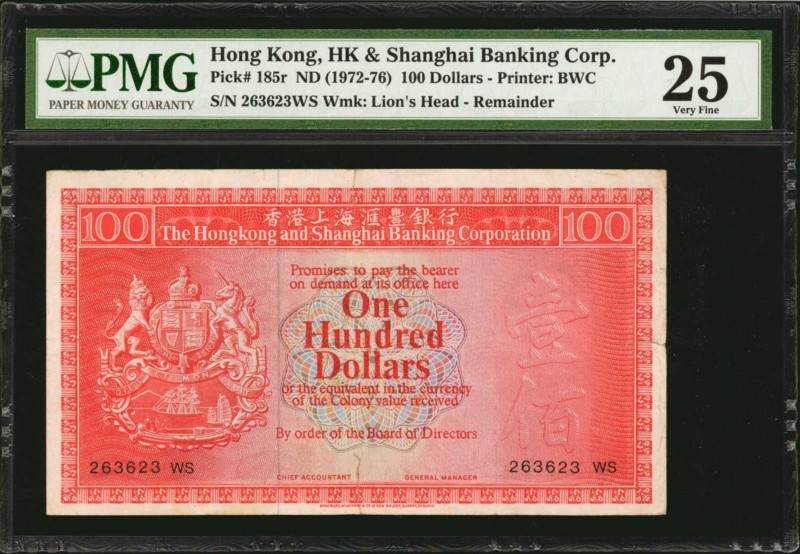 HONG KONG

(t) HONG KONG. Hong Kong & Shanghai Banking Corp. 100 Dollars, ND (...