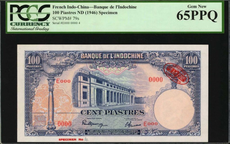 FRENCH INDO-CHINA

FRENCH INDO-CHINA. Banque de L'Indo-Chine. 100 Piastres, ND...