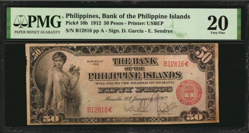 PHILIPPINES

PHILIPPINES. Bank of The Philippine Islands. 50 Pesos, 1912. P-10...