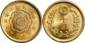 JAPAN

JAPAN. 10 Yen, Year 33 (1900). Osaka Mint. Mutsuhito (Meiji). PCGS MS-65+ Gold Shield.

Fr-51; KM-Y-33; JNDA-01-7. Immaculate Gem quality, ...