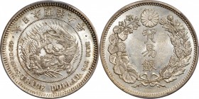 JAPAN

JAPAN. Trade Dollar, Year 9 (1876). Osaka Mint. Mutsuhito (Meiji). PCGS MS-63 Gold Shield.

KM-Y-14; JNDA-01-12. Mostly white and frosty wi...