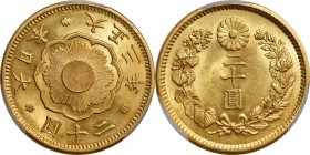 JAPAN

JAPAN. 20 Yen, Year 3 (1914). Osaka Mint. Yoshihito (Taisho). PCGS MS-64 Gold Shield.

Fr-53; KM-Y-40.2; JNDA-01-6. A vibrant near-Gem of t...